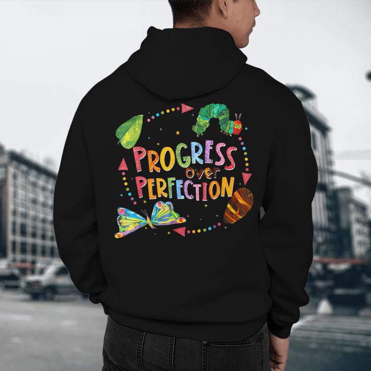 Progress Over Perfection Caterpillar Teacher Back To School Men's Hoodie Back Print, novelty gifts, funny gifts Progress Over Perfection Caterpillar Teacher Back To School Men's Hoodie Back Print, novelty gifts, funny gifts
