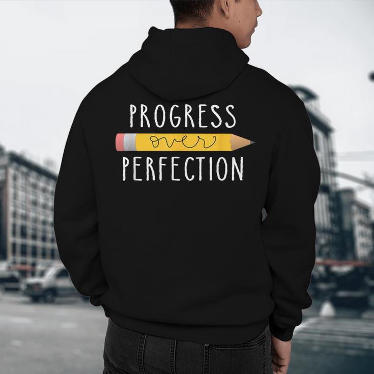Progress Over Perfection Motivational Teacher Tee Men's Hoodie Back Print, novelty gifts, funny gifts Progress Over Perfection Motivational Teacher Tee Men's Hoodie Back Print, novelty gifts, funny gifts