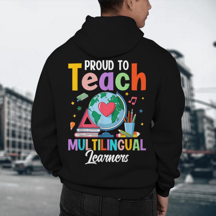 Proud To Teach Multilingual Learner ESL English Teacher Men's Hoodie Back Print, novelty gifts, funny gifts Proud To Teach Multilingual Learner ESL English Teacher Men's Hoodie Back Print, novelty gifts, funny gifts