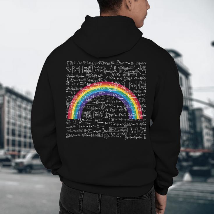 Rainbow Math Equation Teacher Nerd Retro LGBT Gay Pride Flag Men's Hoodie Back Print, novelty gifts, funny gifts