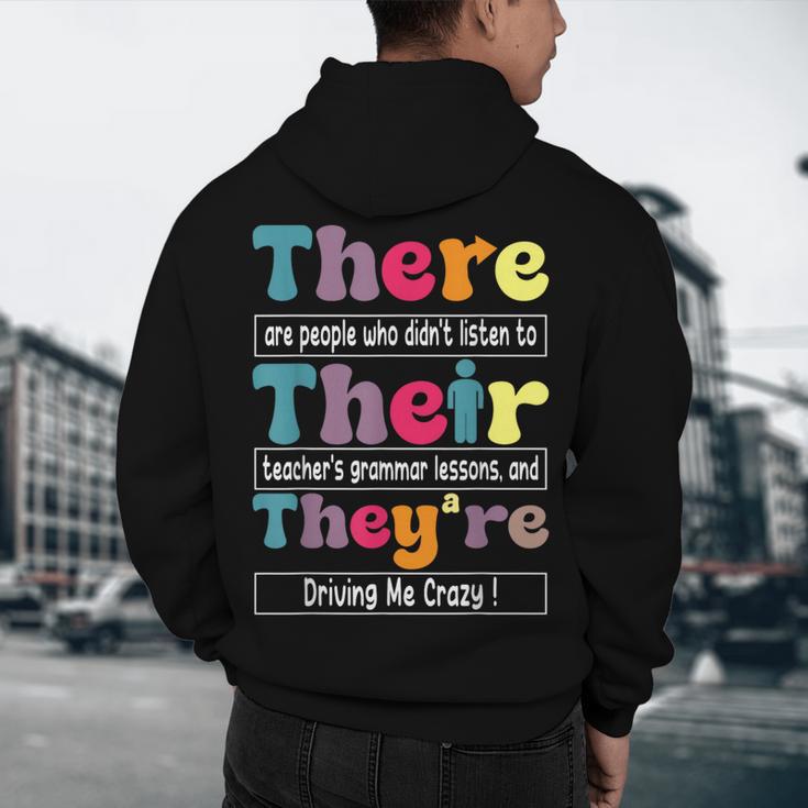 There Their They'Re English Teacher Grammar Memes Men's Hoodie Back Print, novelty gifts, funny gifts There Their They'Re English Teacher Grammar Memes Men's Hoodie Back Print, novelty gifts, funny gifts