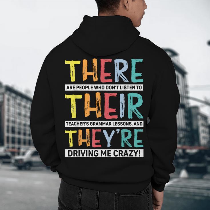 There Their They’Re Grammar Joke For English Teacher Student Men's Hoodie Back Print, novelty gifts, funny gifts There Their They’Re Grammar Joke For English Teacher Student Men's Hoodie Back Print, novelty gifts, funny gifts