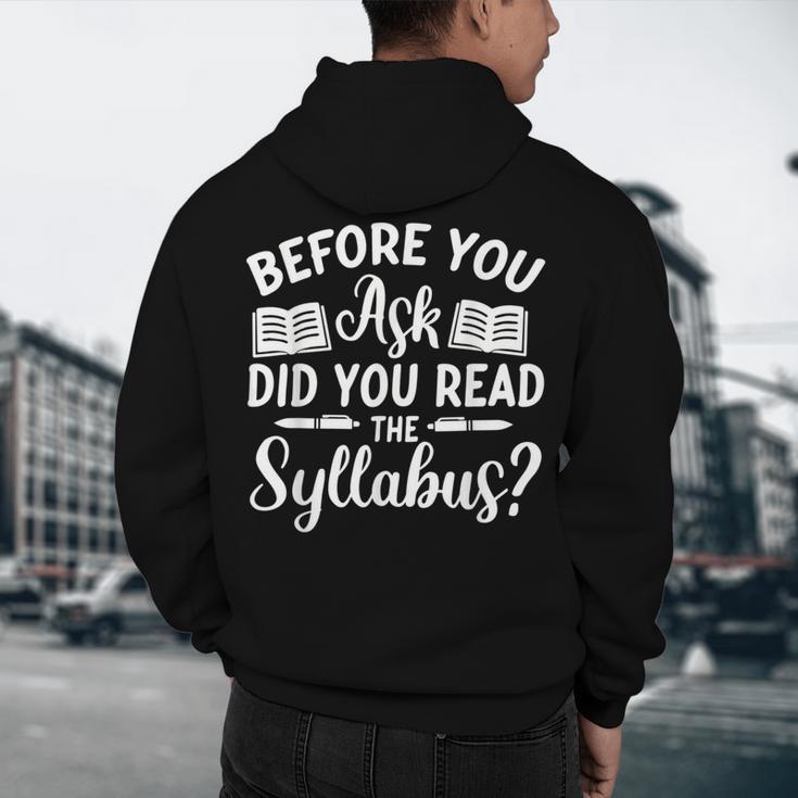 Did You Read The Syllabus Shirt Teacher Men Women Men's Hoodie Back Print, novelty gifts, funny gifts Did You Read The Syllabus Shirt Teacher Men Women Men's Hoodie Back Print, novelty gifts, funny gifts