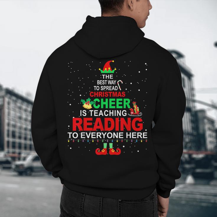 Reading Teacher Christmas Shirt Elf Christmas Cheer For Men Women Men's Hoodie Back Print, novelty gifts, funny gifts Reading Teacher Christmas Shirt Elf Christmas Cheer For Men Women Men's Hoodie Back Print, novelty gifts, funny gifts