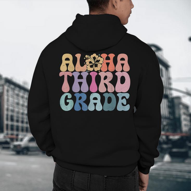 Retro Aloha Third Grade Teacher Summer Vacation Beach Hawaii Men's Hoodie Back Print, novelty gifts, funny gifts Retro Aloha Third Grade Teacher Summer Vacation Beach Hawaii Men's Hoodie Back Print, novelty gifts, funny gifts