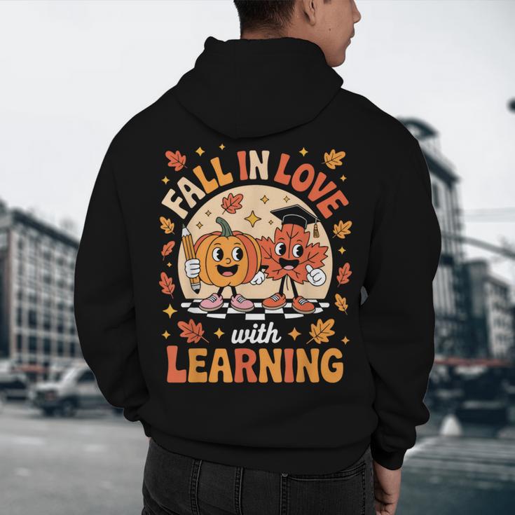 Retro Fall In Love With Learning Pumpkin Leaf Teacher Autumn Men's Hoodie Back Print, novelty gifts, funny gifts Retro Fall In Love With Learning Pumpkin Leaf Teacher Autumn Men's Hoodie Back Print, novelty gifts, funny gifts