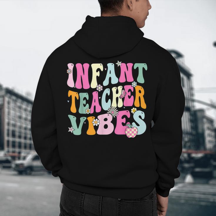 Retro Infant Teacher Vibes Women Daycare Teacher Men's Hoodie Back Print, novelty gifts, funny gifts