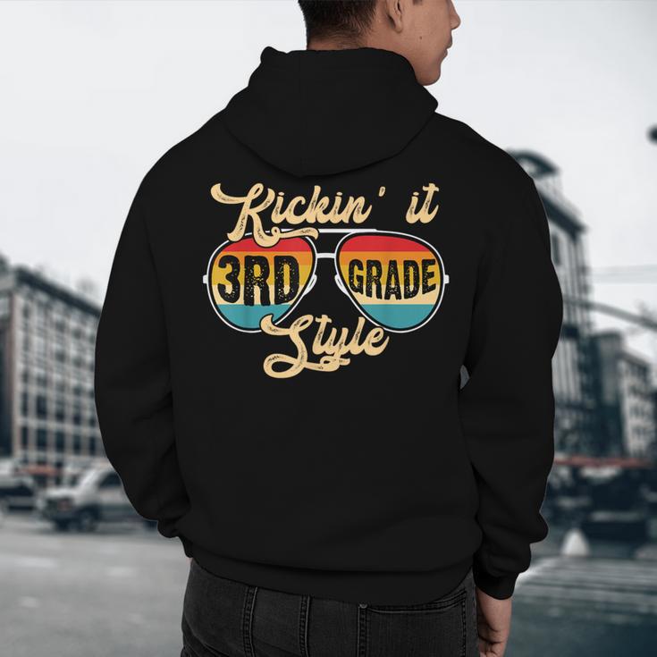 Retro Kickin It 3rd Grade Style Teacher Back To School Men Women Men's Hoodie Back Print, novelty gifts, funny gifts