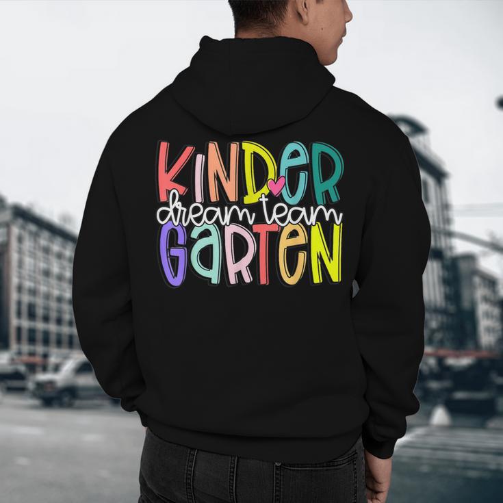 Retro Kindergarten Dream Team Back To School Teacher Kids Men's Hoodie Back Print, novelty gifts, funny gifts