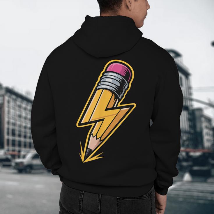 Retro Pencil Pencil Back To School Teacher Student Men's Hoodie Back Print, novelty gifts, funny gifts
