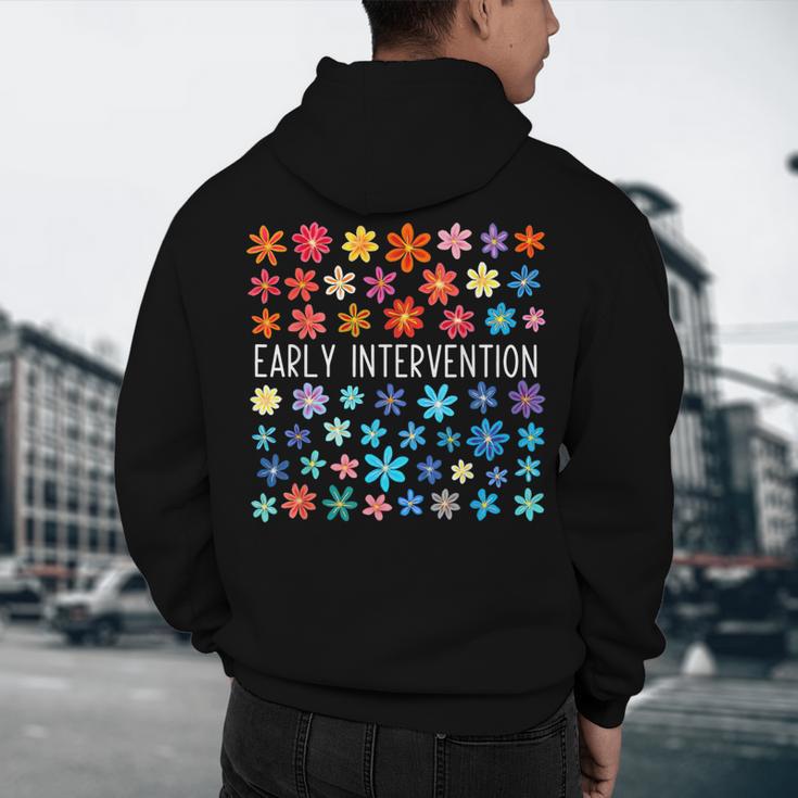 Retro Wildflower Early Intervention Teacher Interventionist Men's Hoodie Back Print, novelty gifts, funny gifts Retro Wildflower Early Intervention Teacher Interventionist Men's Hoodie Back Print, novelty gifts, funny gifts