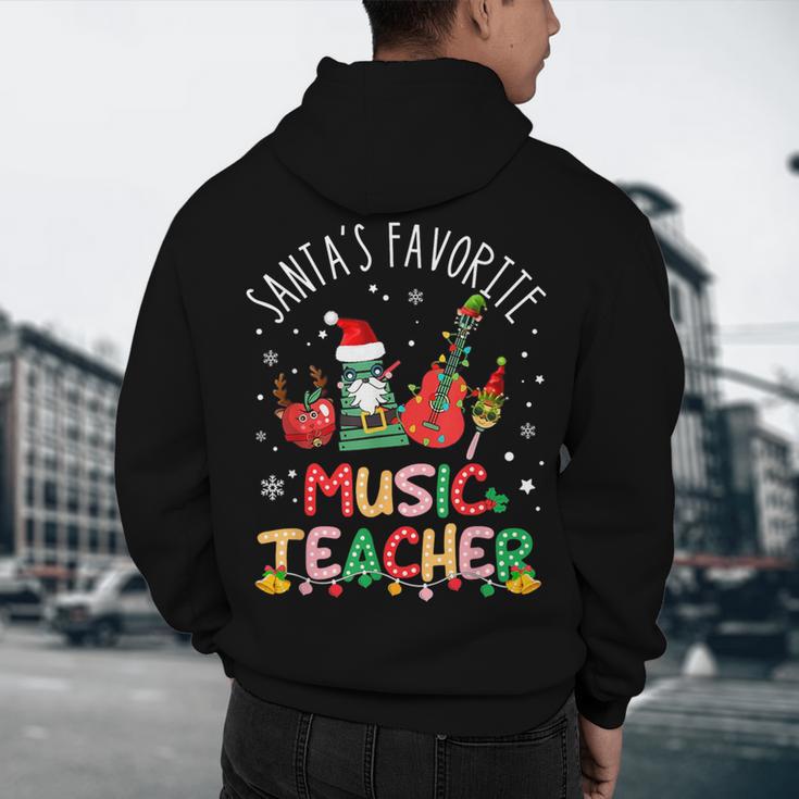 Santa's Favorite Music Teacher Christmas Santa Hat Matching Men's Hoodie Back Print, novelty gifts, funny gifts Santa's Favorite Music Teacher Christmas Santa Hat Matching Men's Hoodie Back Print, novelty gifts, funny gifts