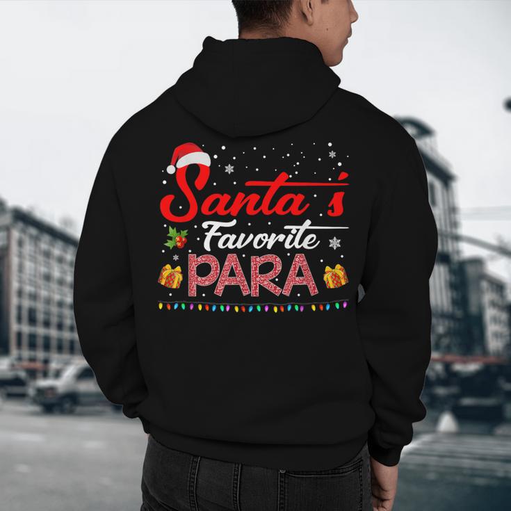 Santa's Favorite Para Christmas Paraprofessional Teacher Men's Hoodie Back Print, novelty gifts, funny gifts Santa's Favorite Para Christmas Paraprofessional Teacher Men's Hoodie Back Print, novelty gifts, funny gifts