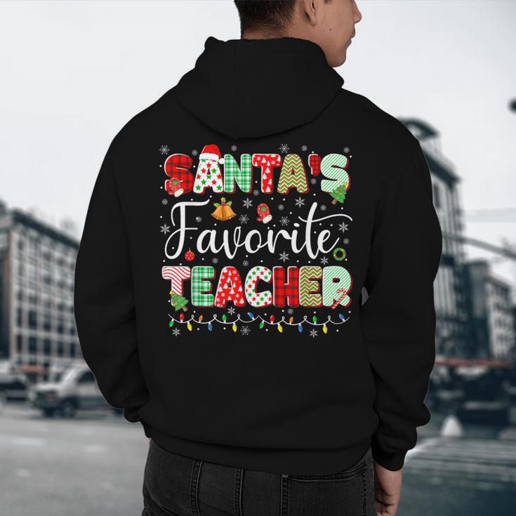 Santas Favorite Teacher Christmas Matching Xmas Men Women Men's Hoodie Back Print, novelty gifts, funny gifts Santas Favorite Teacher Christmas Matching Xmas Men Women Men's Hoodie Back Print, novelty gifts, funny gifts