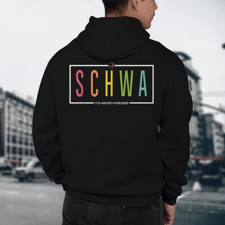 Schwa Teacher Reading Literacy For English Grammar Teachers Men's Hoodie Back Print, novelty gifts, funny gifts Schwa Teacher Reading Literacy For English Grammar Teachers Men's Hoodie Back Print, novelty gifts, funny gifts