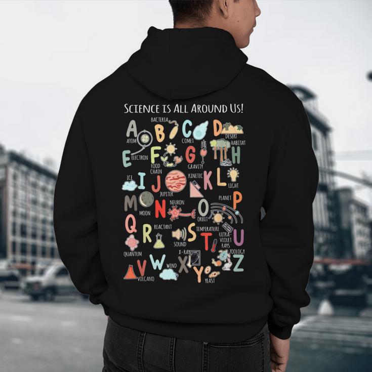 Science Teacher Alphabet Science Is All Around Us Teacher Men's Hoodie Back Print, novelty gifts, funny gifts