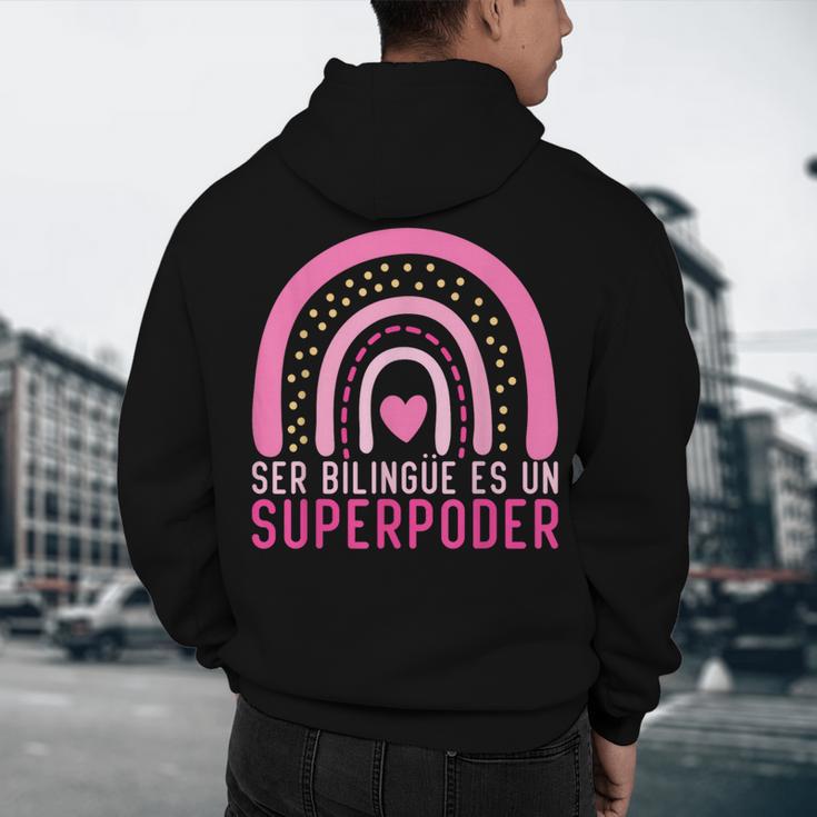 Ser Bilingue Es Un Superpoder Spanish Teacher Esl Teacher Men's Hoodie Back Print, novelty gifts, funny gifts Ser Bilingue Es Un Superpoder Spanish Teacher Esl Teacher Men's Hoodie Back Print, novelty gifts, funny gifts
