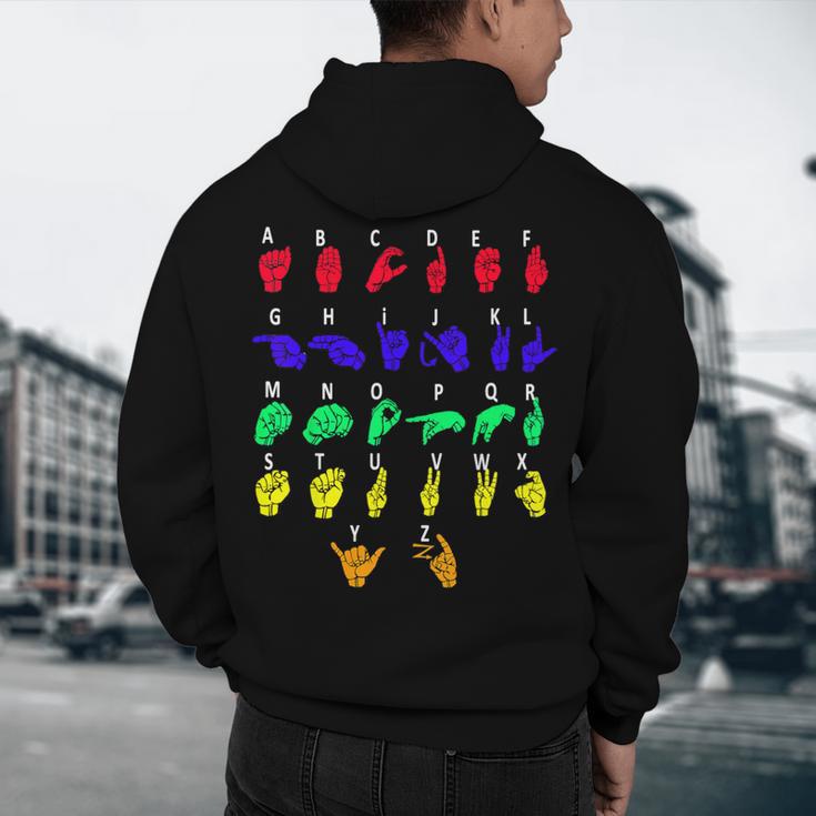 Sign Language Alphabet For ASL Interpreter Deaf Teacher Stud For Men Women Girls Kids Men's Hoodie Back Print, novelty gifts, funny gifts