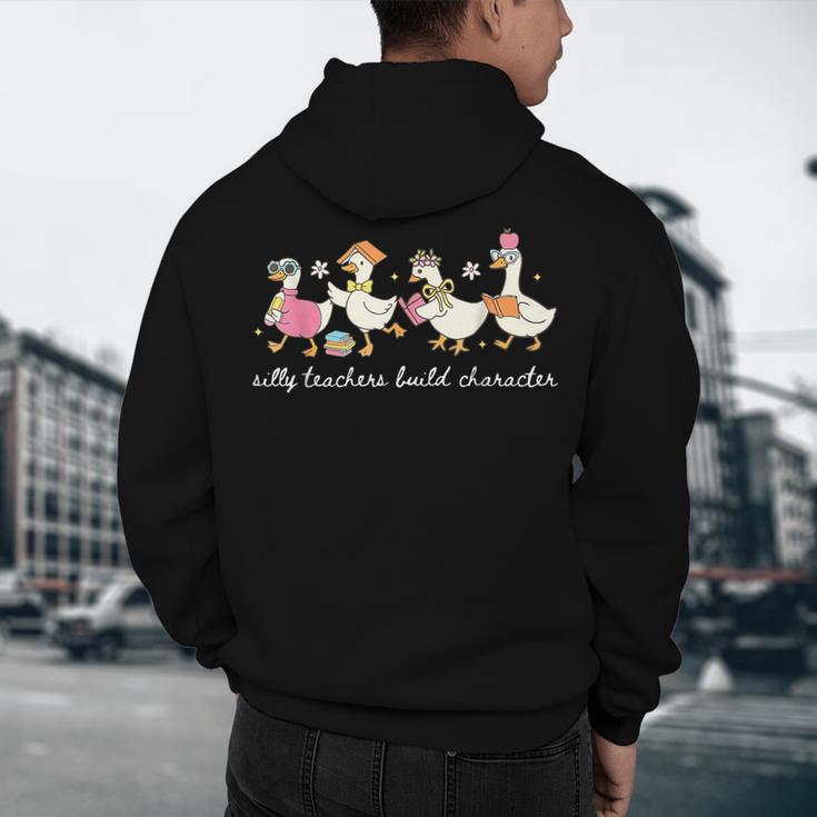 Silly Teachers Build Character Goose Teacher Back To School Men's Hoodie Back Print, novelty gifts, funny gifts Silly Teachers Build Character Goose Teacher Back To School Men's Hoodie Back Print, novelty gifts, funny gifts