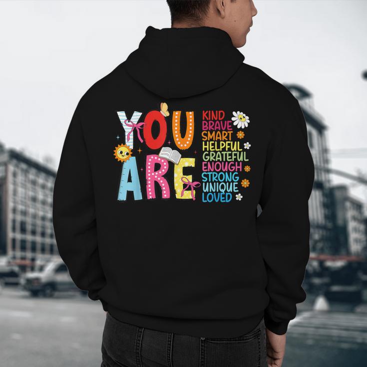 You Are Smart Brave Strong Kind Loved Motivation Teacher Kid Men's Hoodie Back Print, novelty gifts, funny gifts