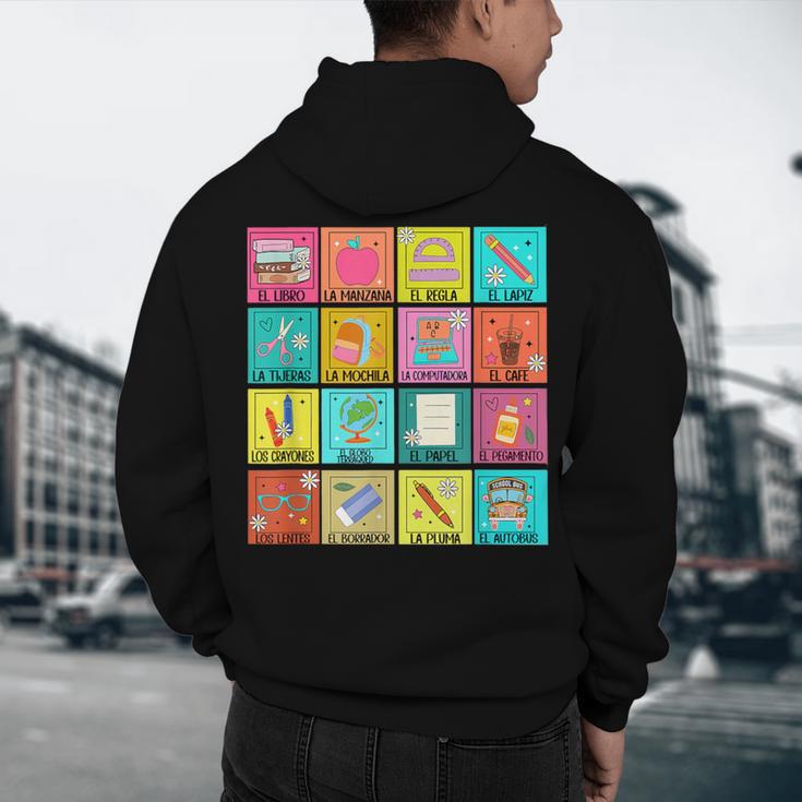 Spanish Teacher Back To School Maestra Dual Language Crew Men's Hoodie Back Print, novelty gifts, funny gifts Spanish Teacher Back To School Maestra Dual Language Crew Men's Hoodie Back Print, novelty gifts, funny gifts