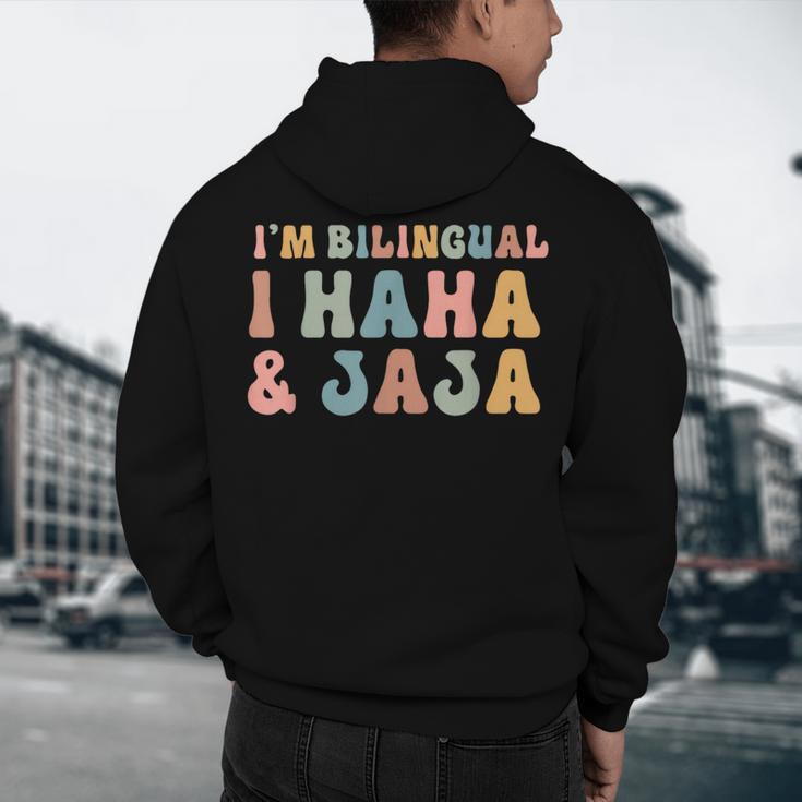 Spanish Teacher Groovy I'm Bilingual I Haha And Jaja Men's Hoodie Back Print, novelty gifts, funny gifts Spanish Teacher Groovy I'm Bilingual I Haha And Jaja Men's Hoodie Back Print, novelty gifts, funny gifts