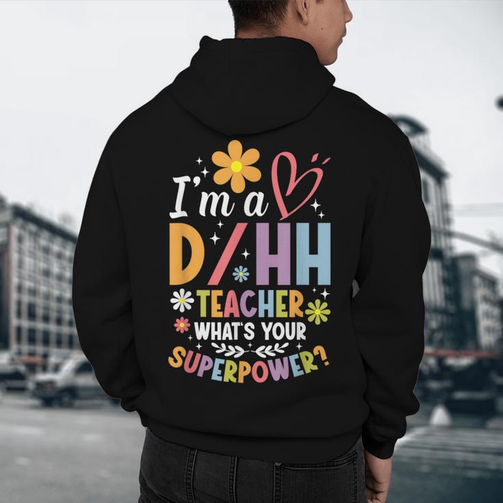 Special Education ASL Teacher Superpower DHH Teacher Men's Hoodie Back Print, novelty gifts, funny gifts Special Education ASL Teacher Superpower DHH Teacher Men's Hoodie Back Print, novelty gifts, funny gifts