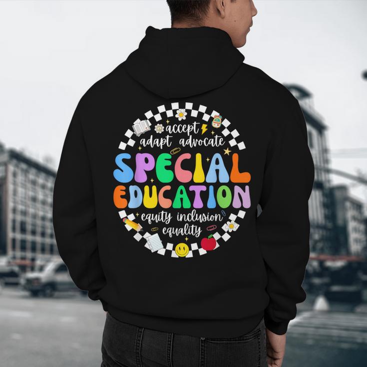 Special Education Teacher SPED Squad Team Kids Men Groovy Men's Hoodie Back Print, novelty gifts, funny gifts Special Education Teacher SPED Squad Team Kids Men Groovy Men's Hoodie Back Print, novelty gifts, funny gifts