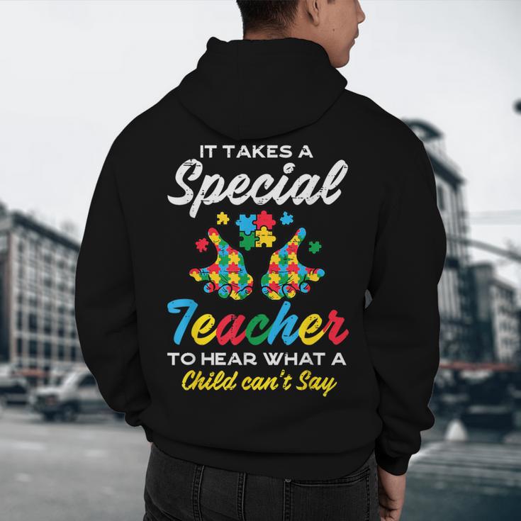 Special Teacher To Hear Child Cant Say Autism Awareness Sped Men's Hoodie Back Print, novelty gifts, funny gifts