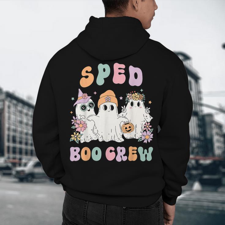 SPED Boo Crew Halloween Floral Ghost Special Ed SPED Teacher For Men Women Kids Men's Hoodie Back Print, novelty gifts, funny gifts