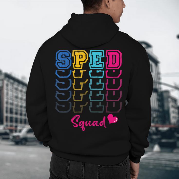 SPED Squad Proud Special Education Para Teacher Colorful Men's Hoodie Back Print, novelty gifts, funny gifts