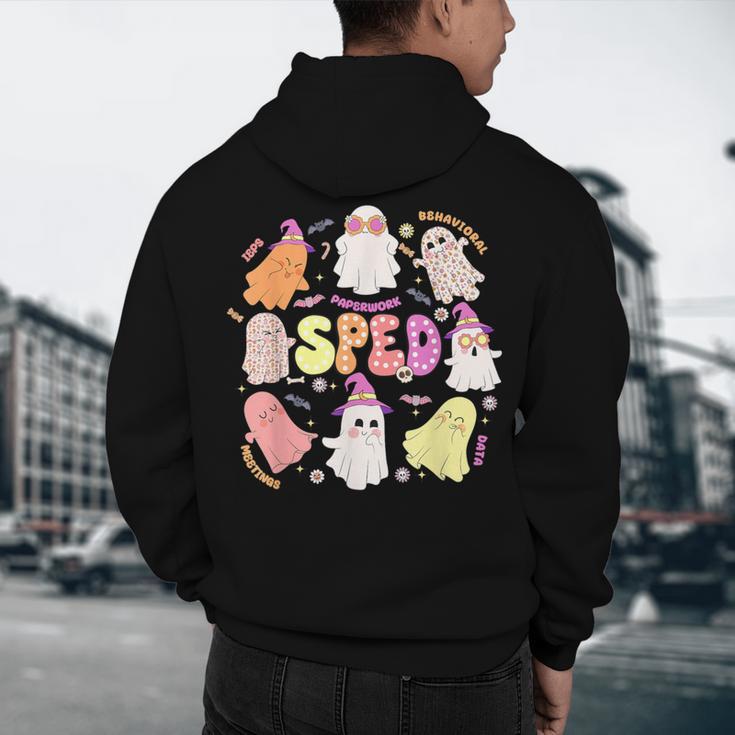 SPED Teacher Halloween Spooky Special Education Team Men Women Kids Men's Hoodie Back Print, novelty gifts, funny gifts