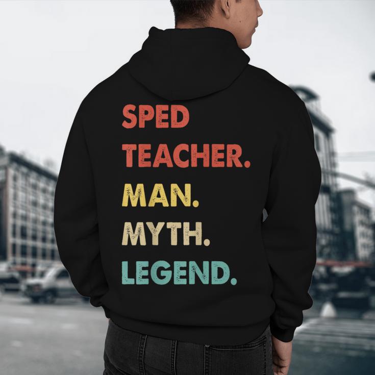 Sped Teacher Man Myth Legend Men's Hoodie Back Print, novelty gifts, funny gifts