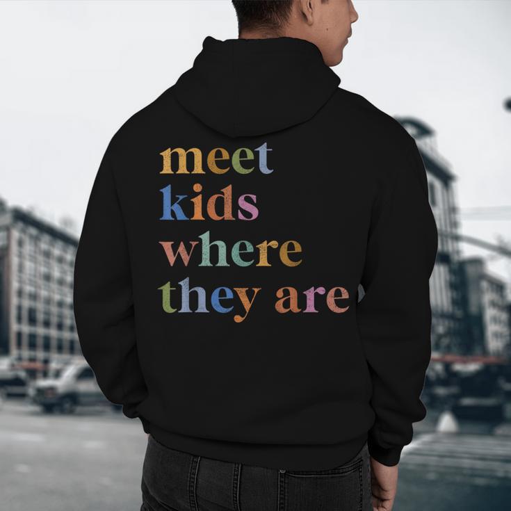 SPED Teacher SLP Meet Kids Where They Are Special Education Men's Hoodie Back Print, novelty gifts, funny gifts SPED Teacher SLP Meet Kids Where They Are Special Education Men's Hoodie Back Print, novelty gifts, funny gifts