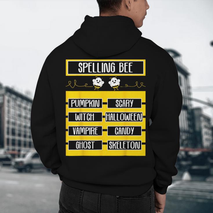 Spelling Bee Halloween Teachers Bee Spelling Competition Men's Hoodie Back Print, novelty gifts, funny gifts