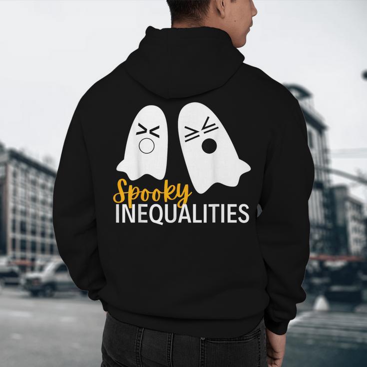 Spooky Ghost Inequalities Halloween Math Teacher Men's Hoodie Back Print, novelty gifts, funny gifts Spooky Ghost Inequalities Halloween Math Teacher Men's Hoodie Back Print, novelty gifts, funny gifts