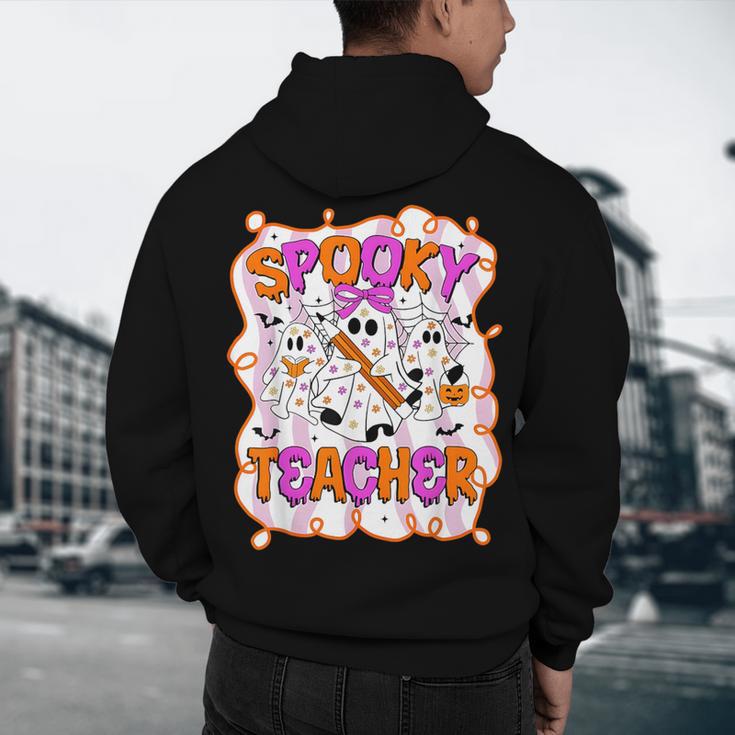 Spooky Teacher Ghost Pencil Teacher Halloween Teacher Men's Hoodie Back Print, novelty gifts, funny gifts
