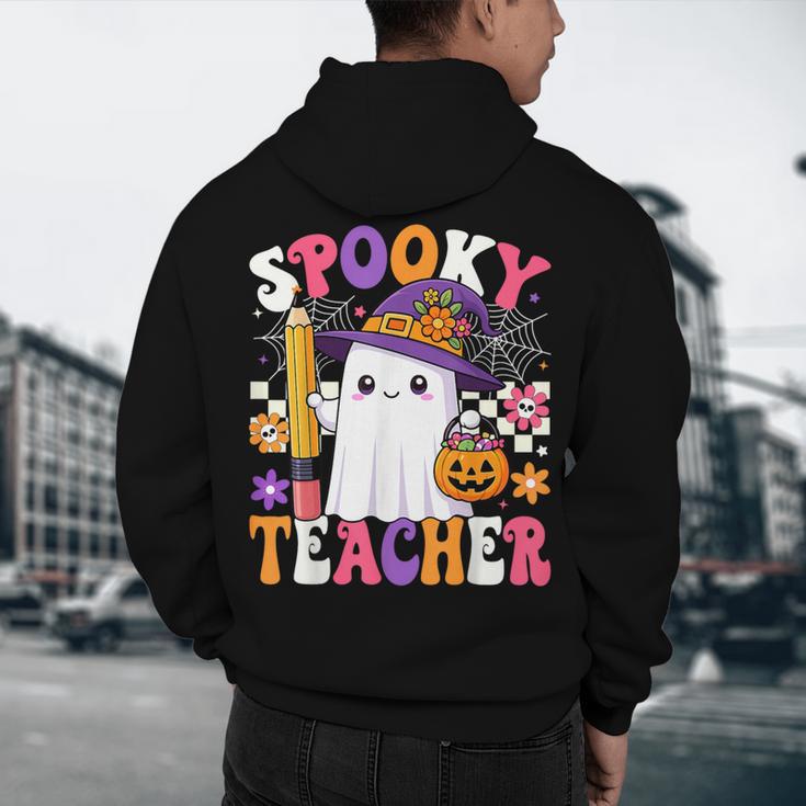 Spooky Teacher Ghost Pencil Teach Halloween Teacher Men's Hoodie Back Print, novelty gifts, funny gifts