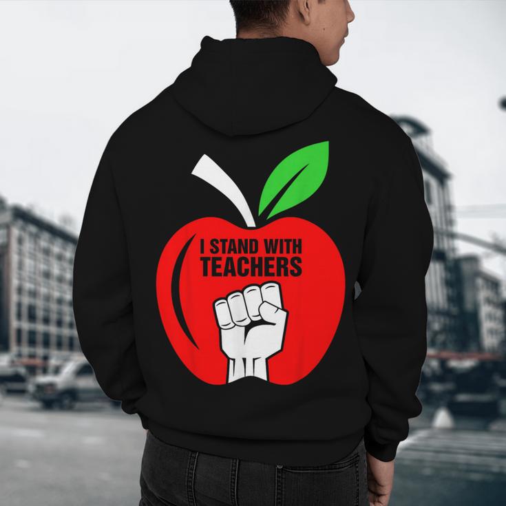 I Stand With Teachers Tshirt Men's Hoodie Back Print, novelty gifts, funny gifts