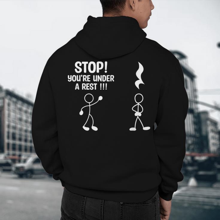 Stop You'Re Under A Rest Music Teacher Men's Hoodie Back Print, novelty gifts, funny gifts Stop You'Re Under A Rest Music Teacher Men's Hoodie Back Print, novelty gifts, funny gifts