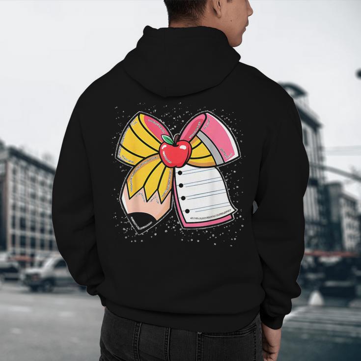 Student Teacher Coquette Bow Pencil Back To School First Day Men's Hoodie Back Print, novelty gifts, funny gifts Student Teacher Coquette Bow Pencil Back To School First Day Men's Hoodie Back Print, novelty gifts, funny gifts