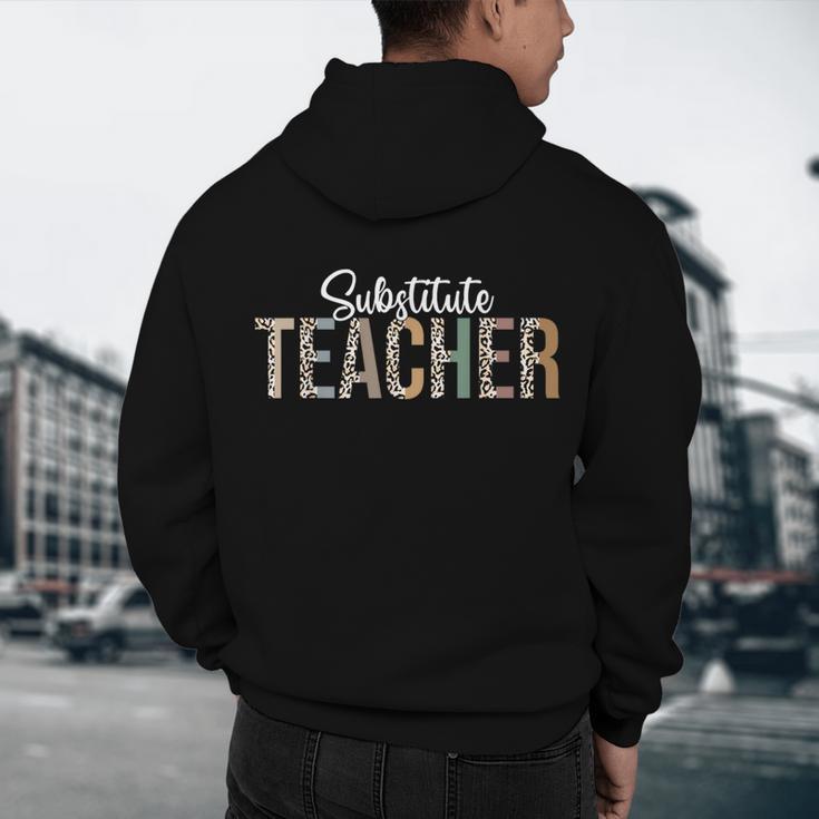 Substitute Teacher Supplies For Teachers Leopard For Men Women Men's Hoodie Back Print, novelty gifts, funny gifts