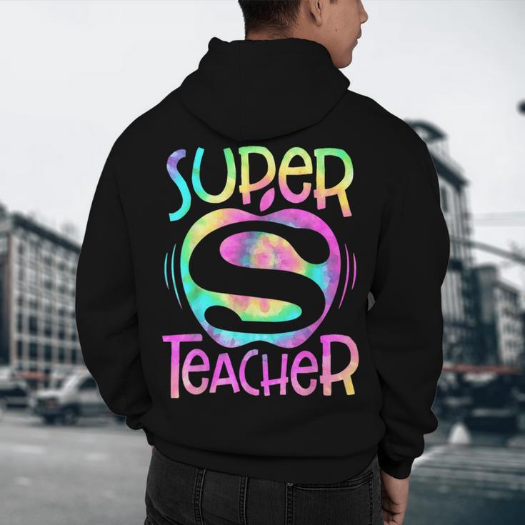 Super Teacher Back To School Apple Tie Dye First Day Men's Hoodie Back Print, novelty gifts, funny gifts Super Teacher Back To School Apple Tie Dye First Day Men's Hoodie Back Print, novelty gifts, funny gifts