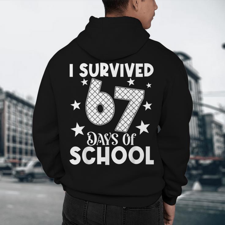 I Survived 67 Days Of School Teachers Students Men's Hoodie Back Print, novelty gifts, funny gifts