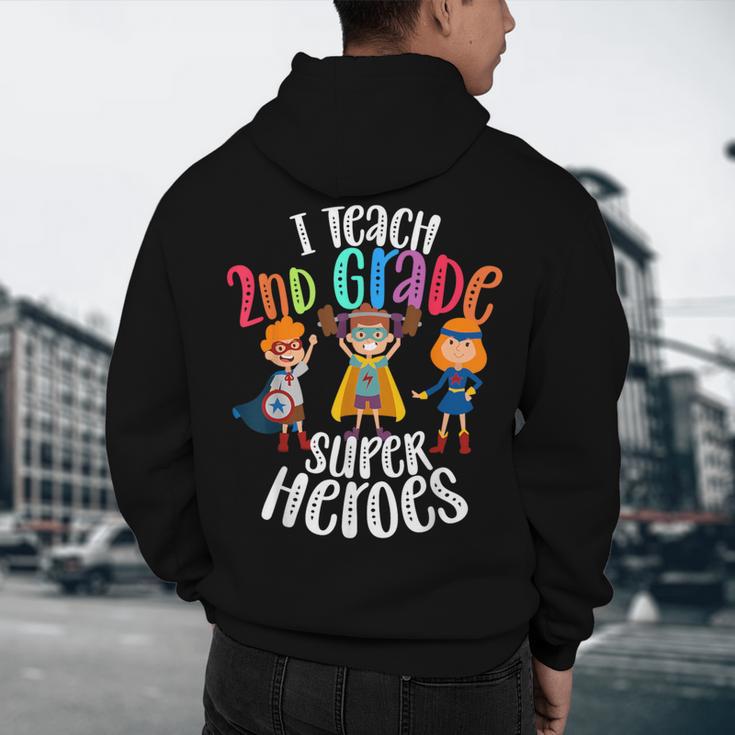I Teach 2nd Grade Superheroes Back To School Teacher Men Women Girls Kids Men's Hoodie Back Print, novelty gifts, funny gifts