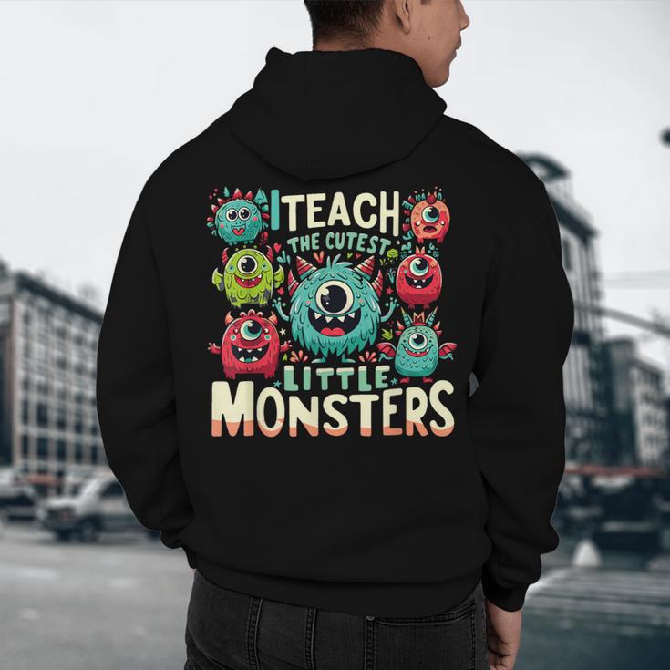 I Teach The Cutest Little Monsters Teacher Halloween Outfit Men's Hoodie Back Print, novelty gifts, funny gifts