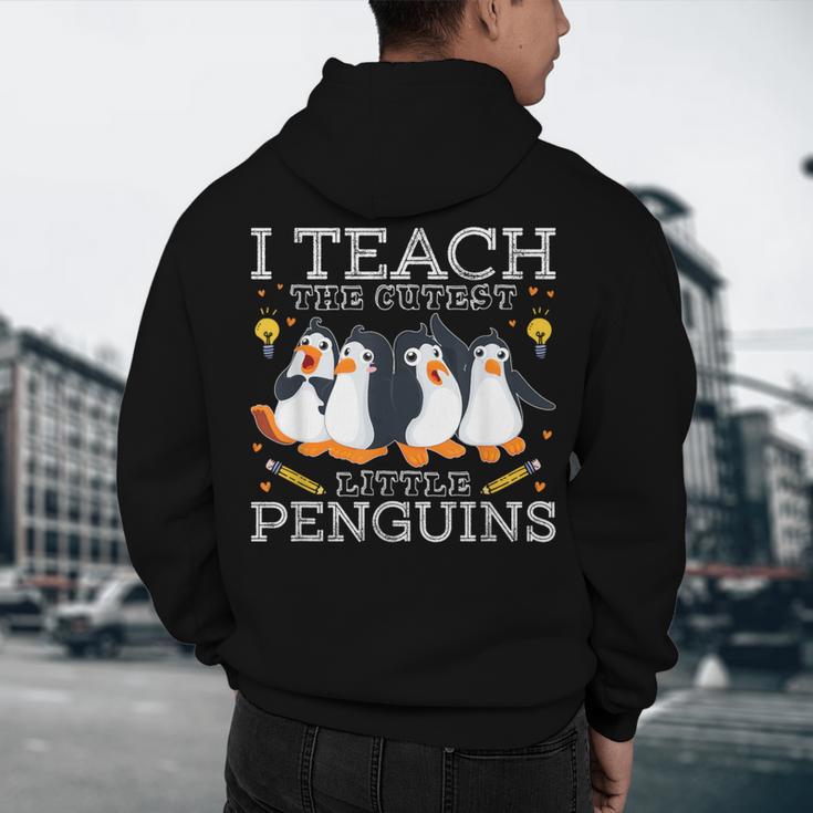 I Teach The Cutest Little Penguins Cute School Teacher Tee Men's Hoodie Back Print, novelty gifts, funny gifts