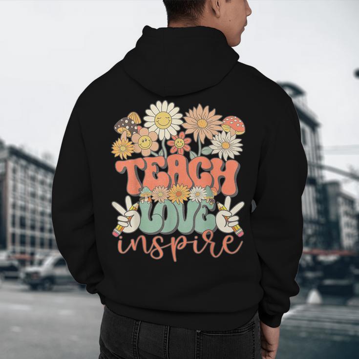 Teach Love Inspire Retro Groovy Daisy Back To School Teacher For Men Women Kids Men's Hoodie Back Print, novelty gifts, funny gifts Teach Love Inspire Retro Groovy Daisy Back To School Teacher For Men Women Kids Men's Hoodie Back Print, novelty gifts, funny gifts