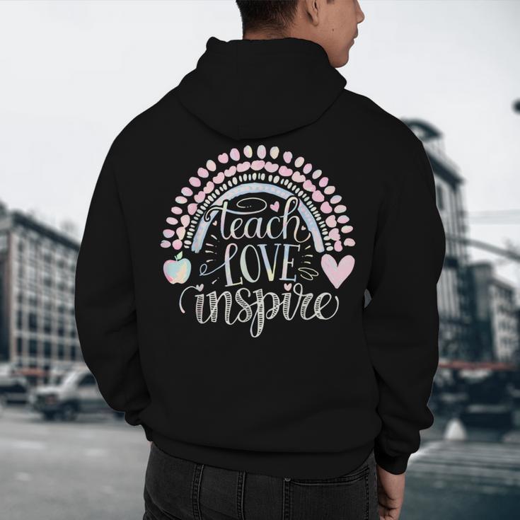 Teach Love Inspire Teacher Men's Hoodie Back Print, novelty gifts, funny gifts