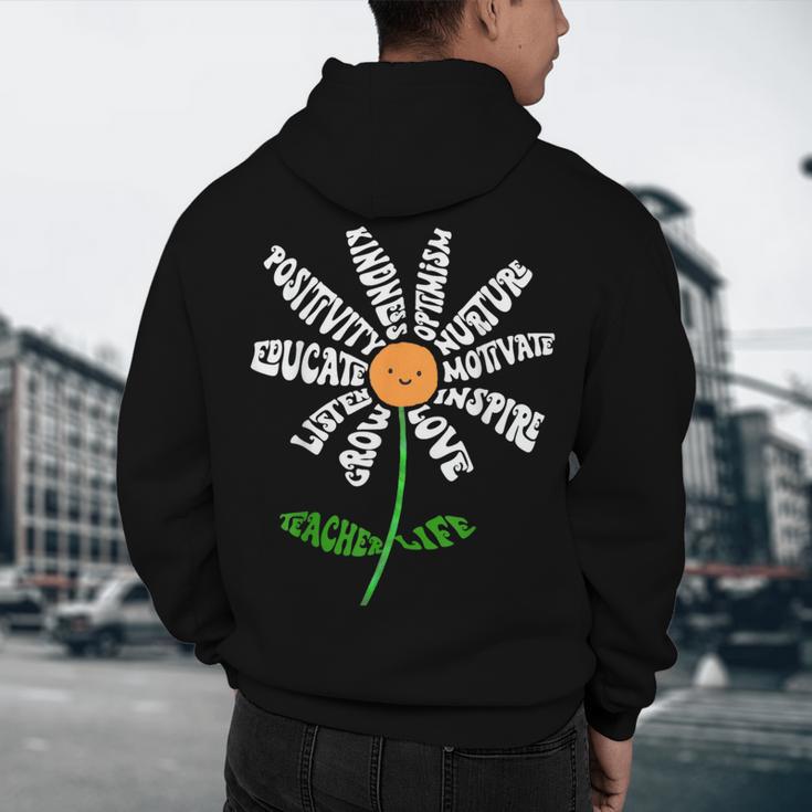 Teach Love Inspire Teachers Inspirational Flower Teachers Men's Hoodie Back Print, novelty gifts, funny gifts